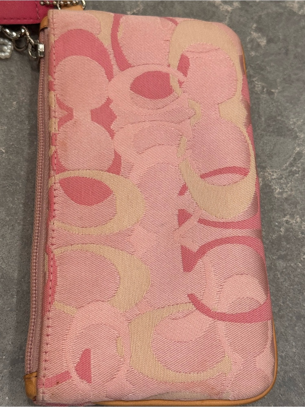 Coach Pink Signature Optic Wristlet - Picture 4 of 5